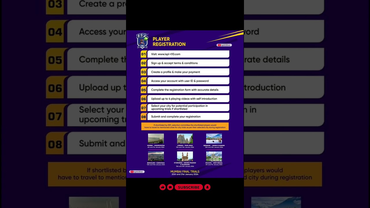 Player Registration Process #ispl Having trouble #NewBeginnings#evoluT10n #newT10era #street2stadium