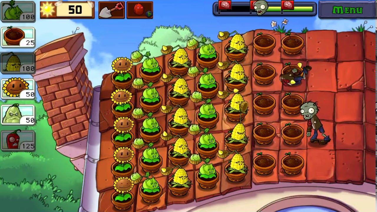 Plants vs Zombies Roof Level 7