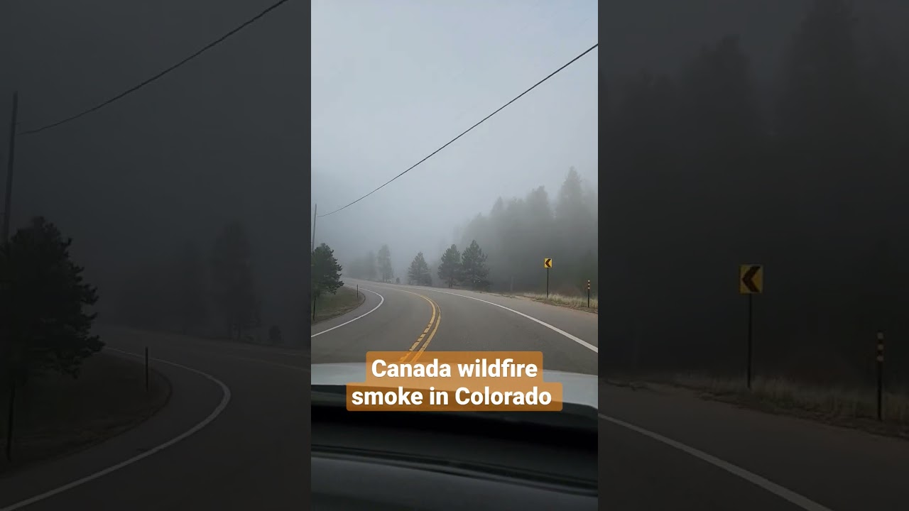 Wildfire smoke from Canada on our drive up to Rocky Mountain National Park in Colorado on Saturday