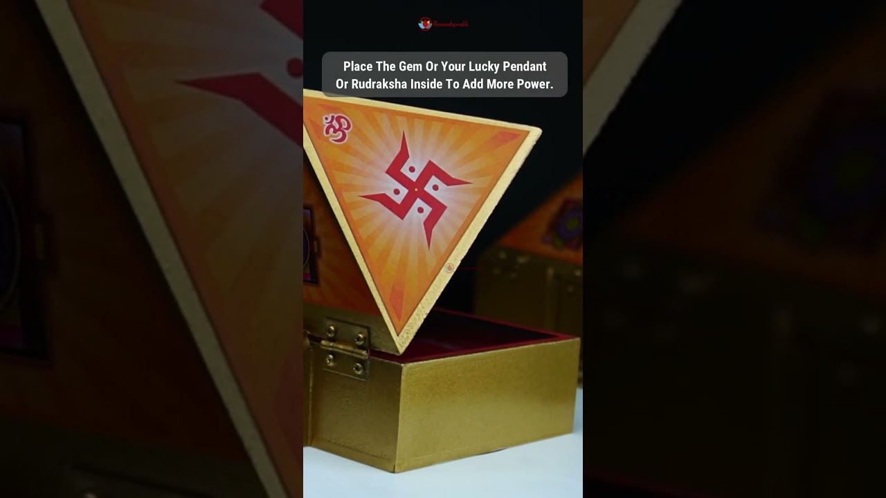 Wooden Pyramid Wish Box Size 4 inch Om Sticker Wish Box