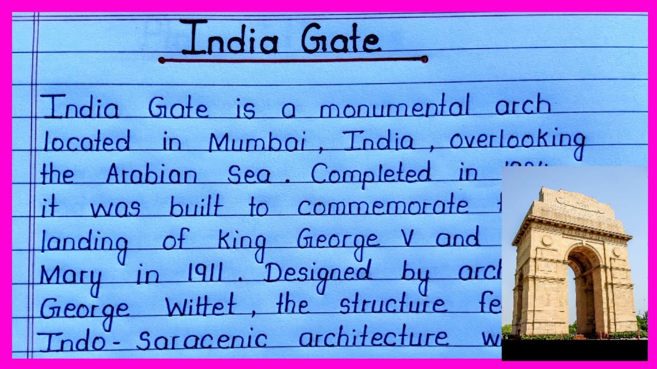 Essay on India Gate in English || India Gate Essay in English || Paragraph on India Gate ||