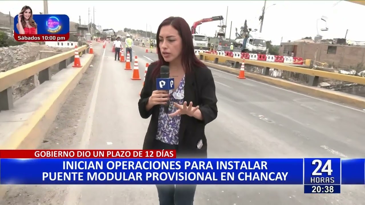 Inician operaciones para instalar puente provisional en Chancay