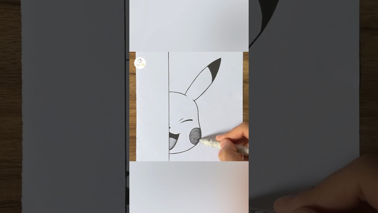 Cute Pikachu drawing &hearts;️ #drawing #pencilsketch #drawingtutorial #youtubeshorts #artvideo #shorts