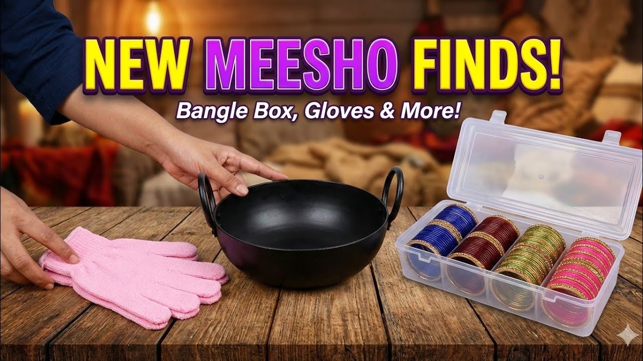 HUGE Meesho Haul! 😱 Unboxing Bangle Box, Iron Bowl & Bath Gloves! ✨