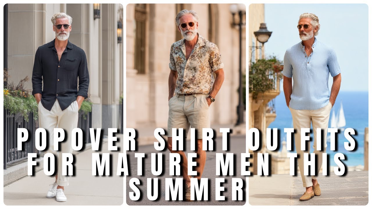 10 Popover Shirt Outfits for Mature Men This Summer | Men's Fashion
