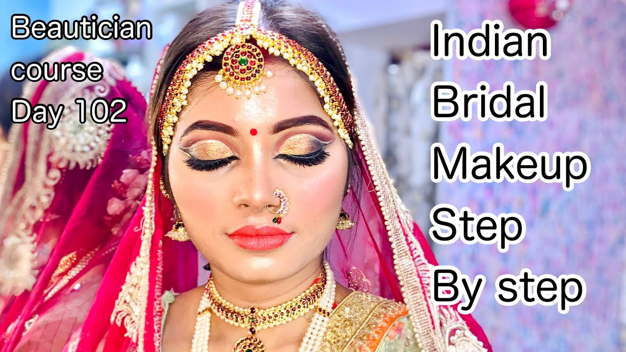 Indian ब्राइडल makeup step by step in Hindi for beginners | class 102