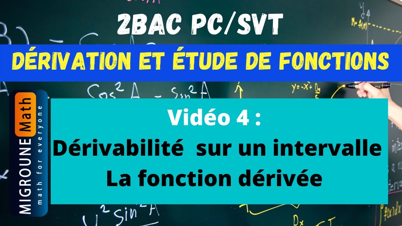 Dérivabilité d'une fonction sur un intervalle — Fonction dérivée —  2BAC PC/SVT