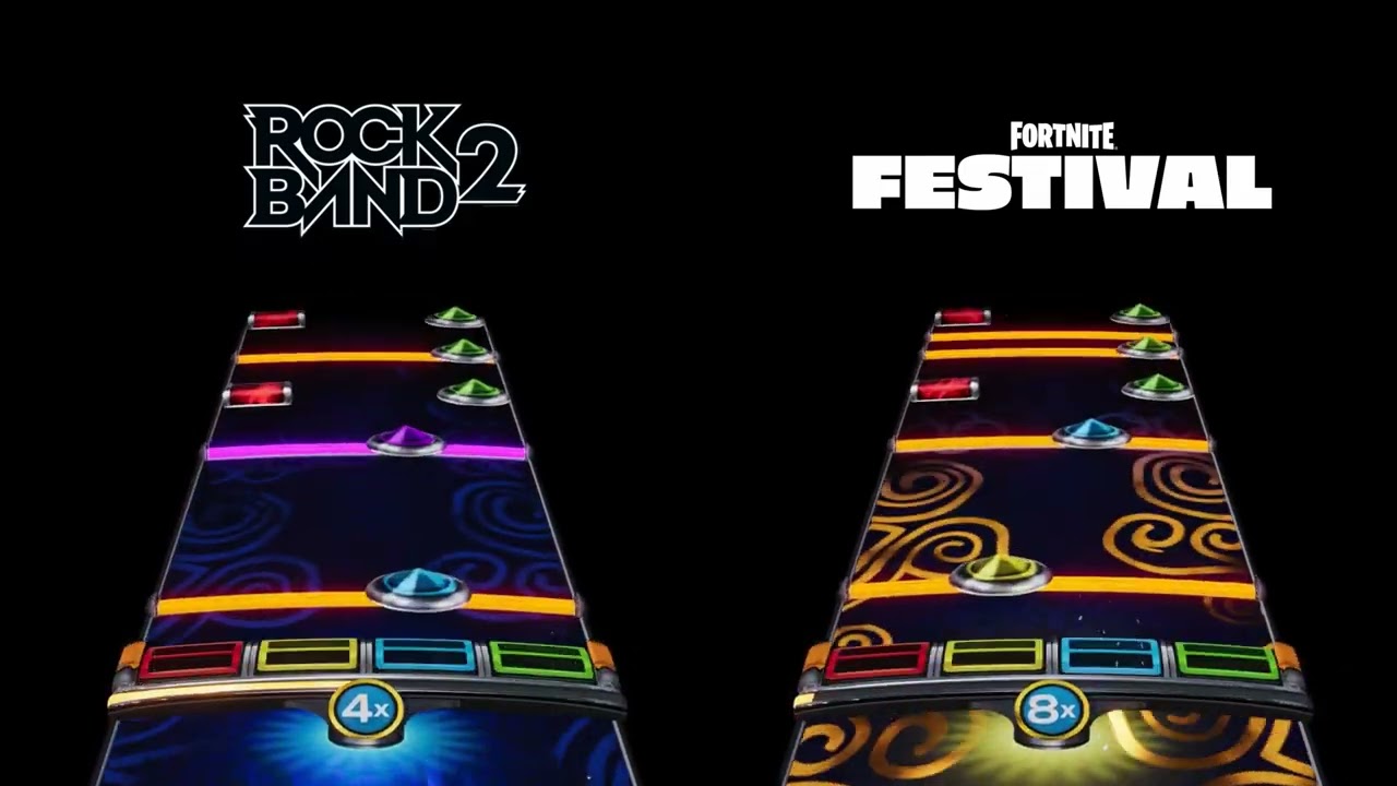 Battery - Rock Band 2 VS Fortnite Festival Chart Comparison - Pro Drums