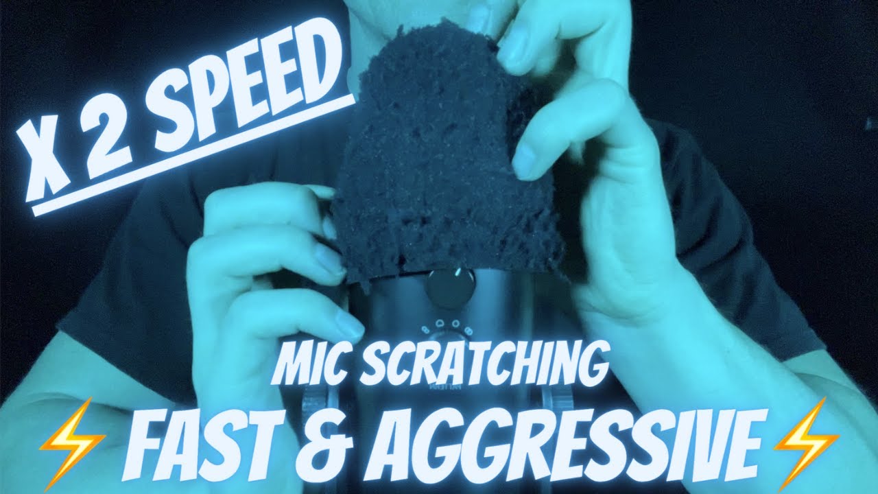 ASMR | 2x Speed | Fast and Aggressive Mic Scratching | Invisible Triggers
