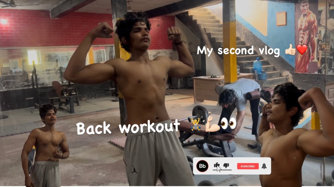Back workout 🏋️ , my second vlog ❤️👍🏻day 2👍🏻