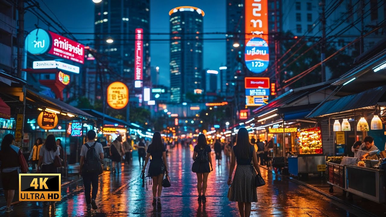 BANGKOK, Thailand 🇹🇭 The City That Never Sleeps | Nightlife & Street Vibes | 4K Walking Tour