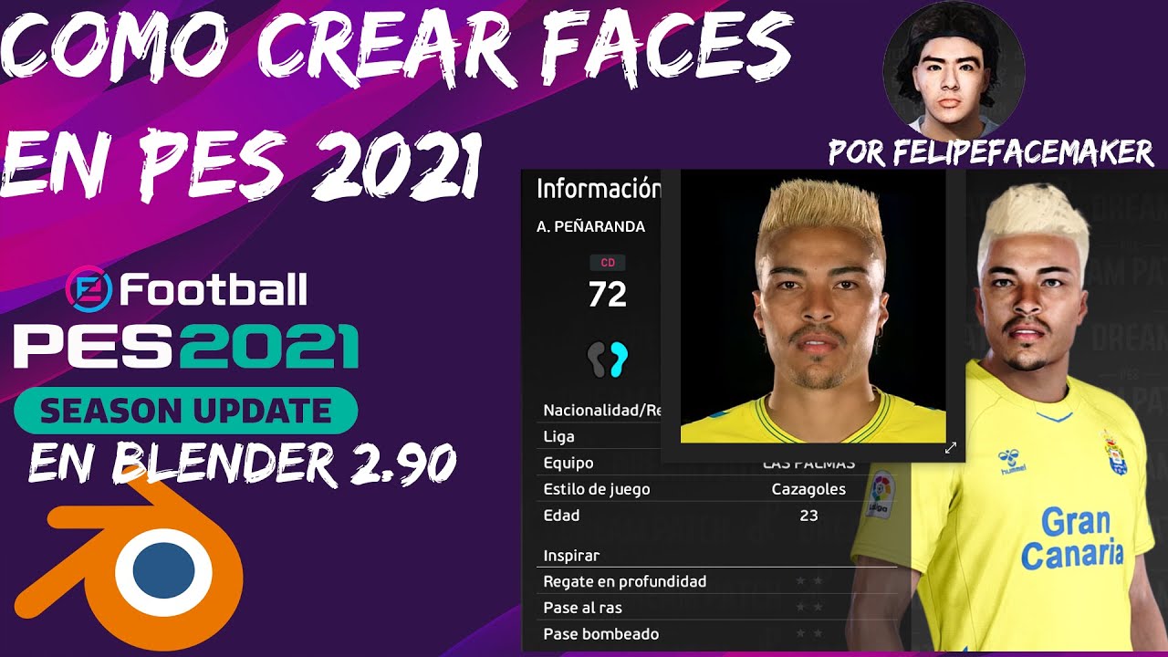 TUTORIAL HACER FACES PARA PES 2021 EN BLENDER 2.90 - FELIPEFACEMAKER