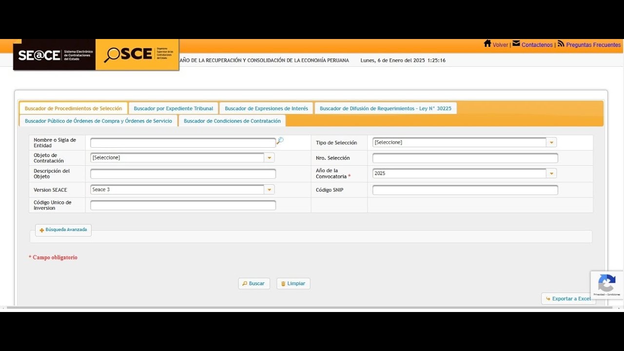 COMO INGRESAR A LA BUSQUEDA DEL PROCEDIMIENTO DE SELECCION DEL SEACE