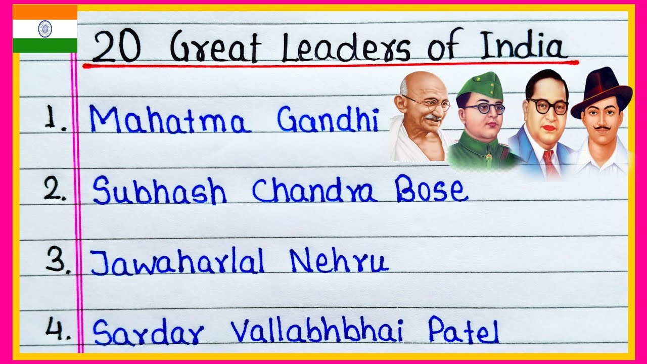 20 Great Leaders of India | 20 Great Leaders Name | 20 Leaders of India | Names of Leaders of India 