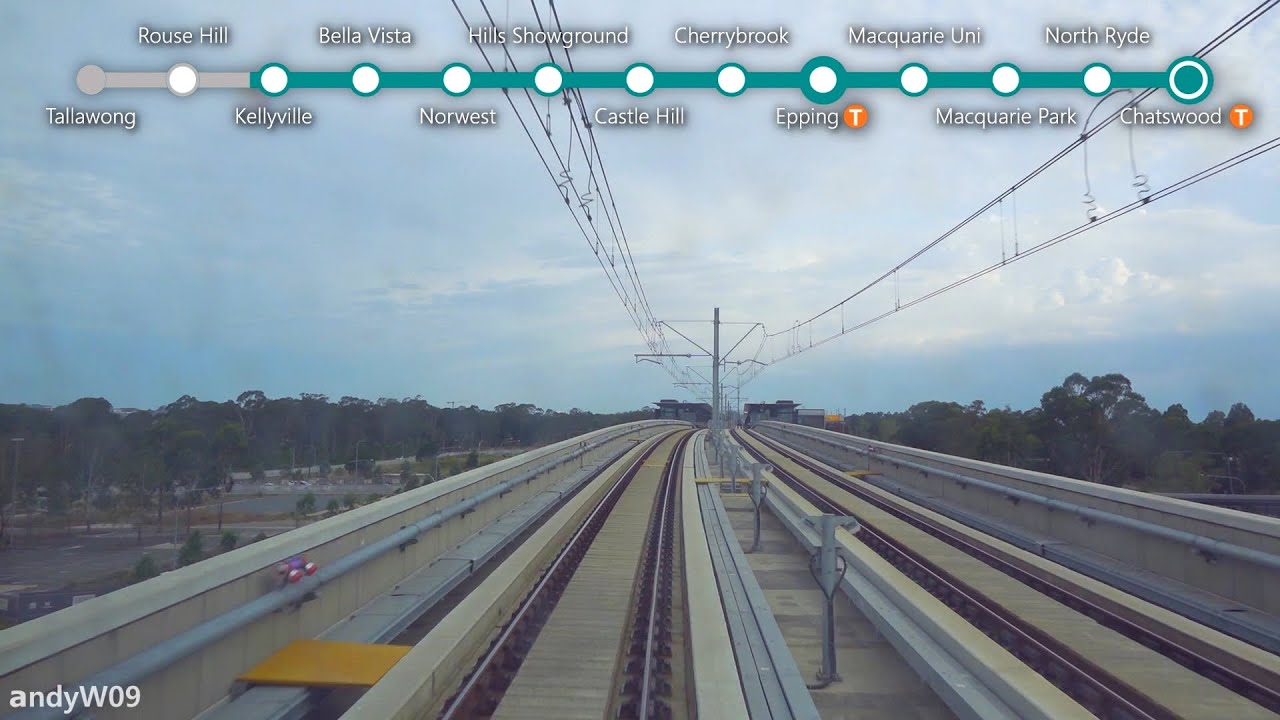 【第一視角POV】【悉尼地鐵】西北綫 塔拉旺→車士活 Sydney Metro North West Line Front View Time-Lapse POV