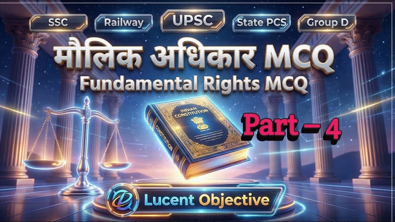 मौलिक अधिकार Mcq | Fundamental rights MCQ | Bhag 3 (Article 12–35) Lucent objective | Part - 4