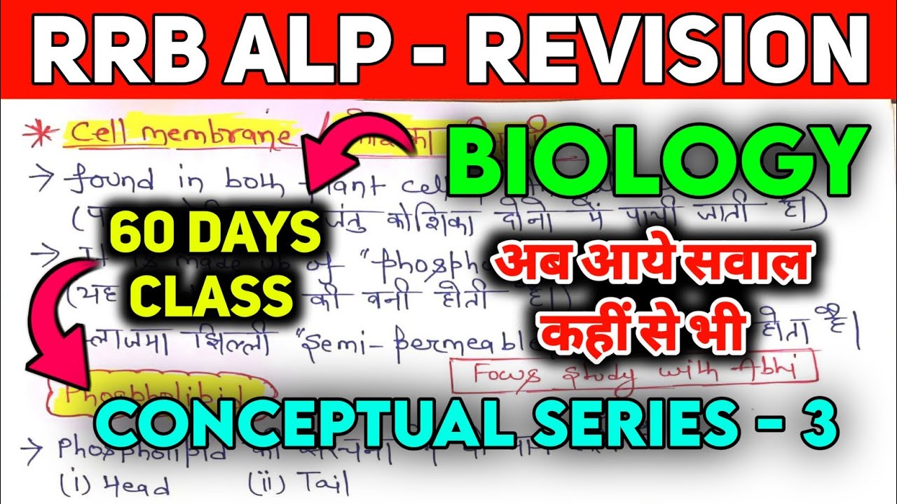 RRB ALP EXAM DATE | 60 CONCEPTUAL CLASS | RRB ALP | GROUP D | ONE SHOT VIDEO #rrbalp #rrbgroupd #alp