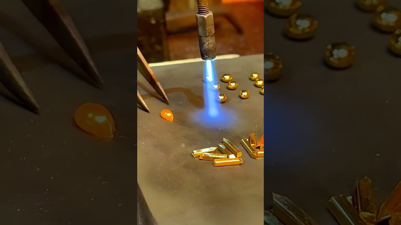 Melting a Gold Bar with a Torch 🔥 into a Perfect Sphere &ndash; Mesmerizing Metal Transformation!