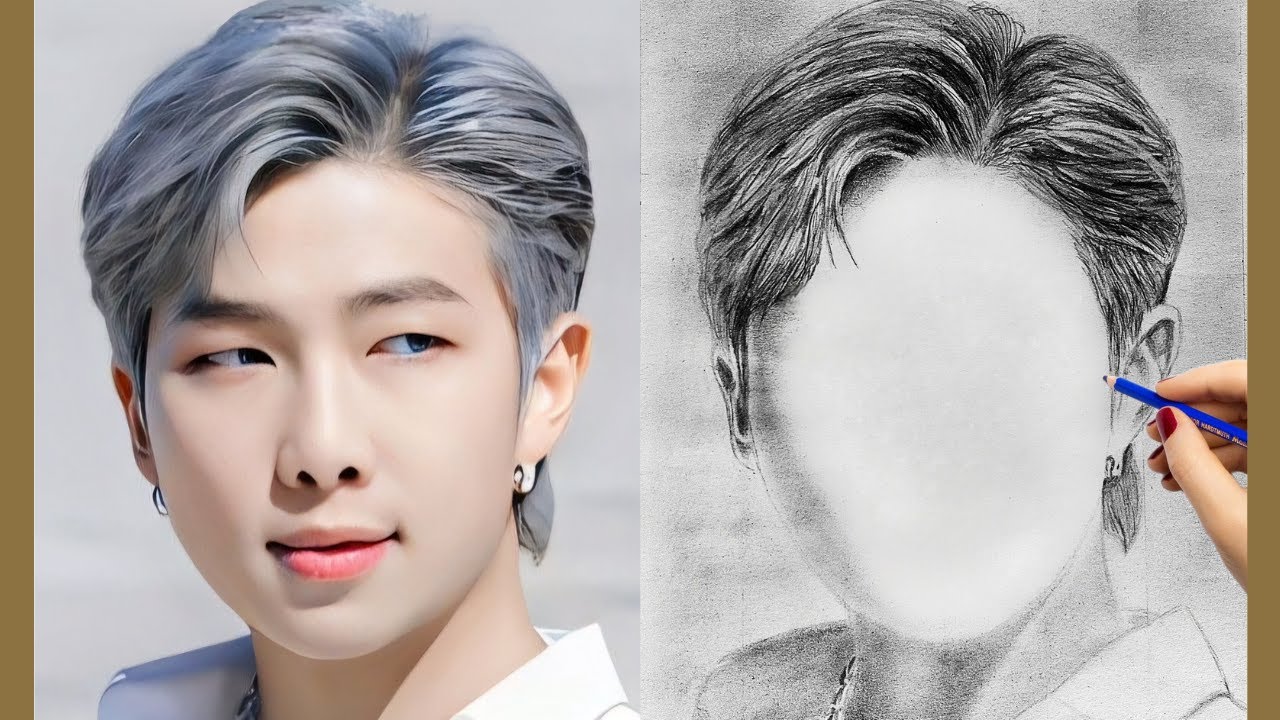 RM Realistic Drawing | BTS Fan Art & Portrait Timelapse