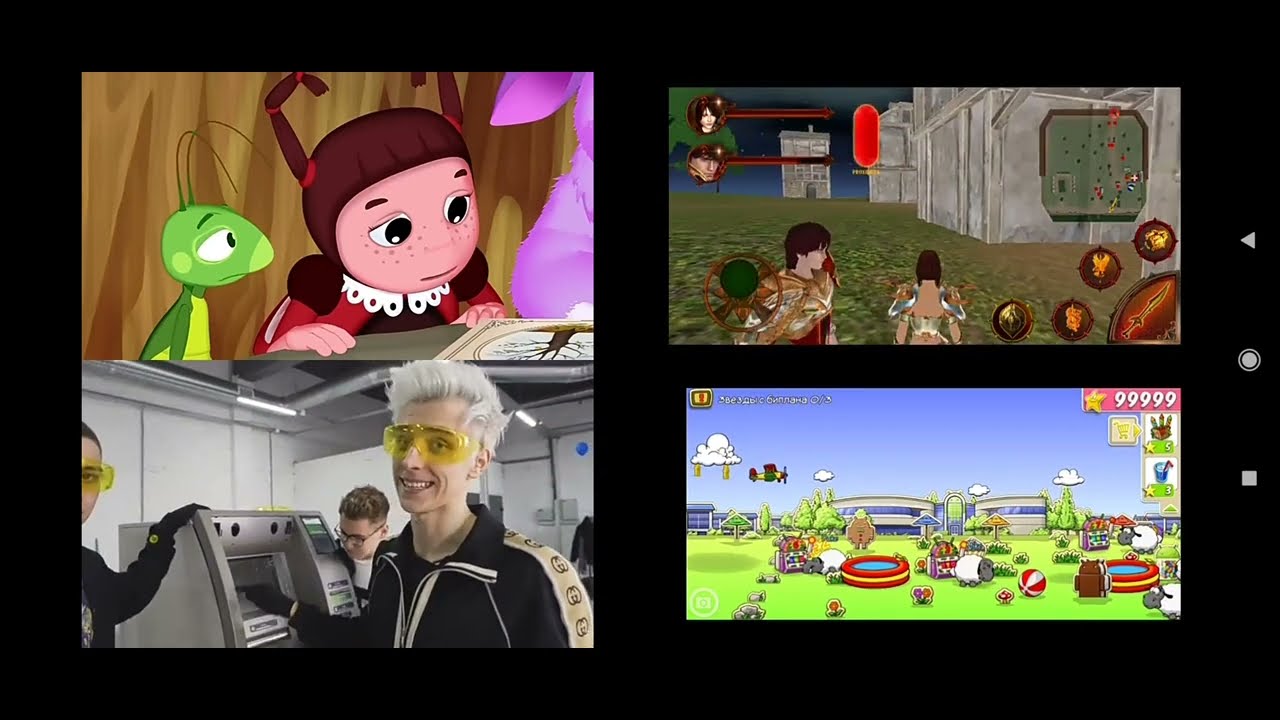 ЛУНТИК Vs Persian Princess Vs А4 Банкомат Vs Clouds & Sheep - Video 4 Screen HD 