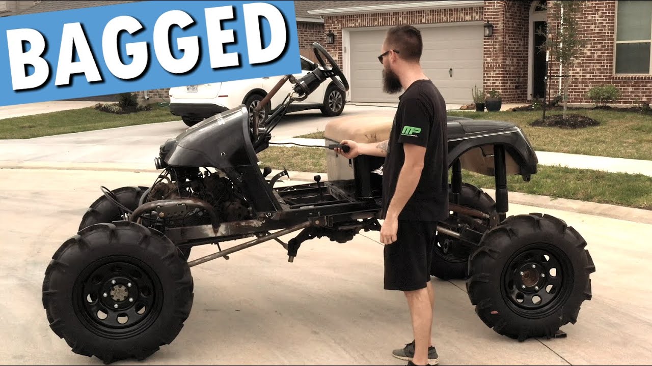 Monster Golf Cart Build Part 4 Air Ride System Golf Cart Gets Bagged | Bare Metal Fabrication