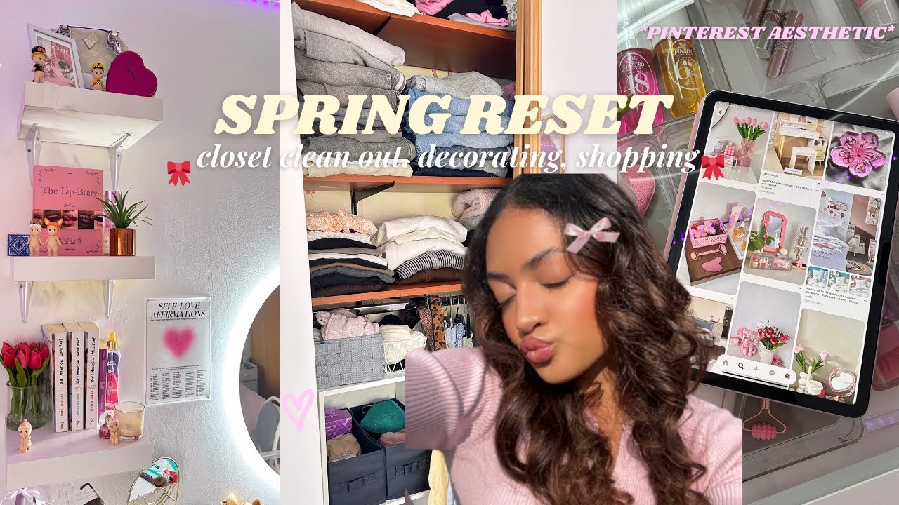 spring reset | ménage de printemps, rangement armoire, décoration de ma chambre, shopping & more 🫧🌷🧺