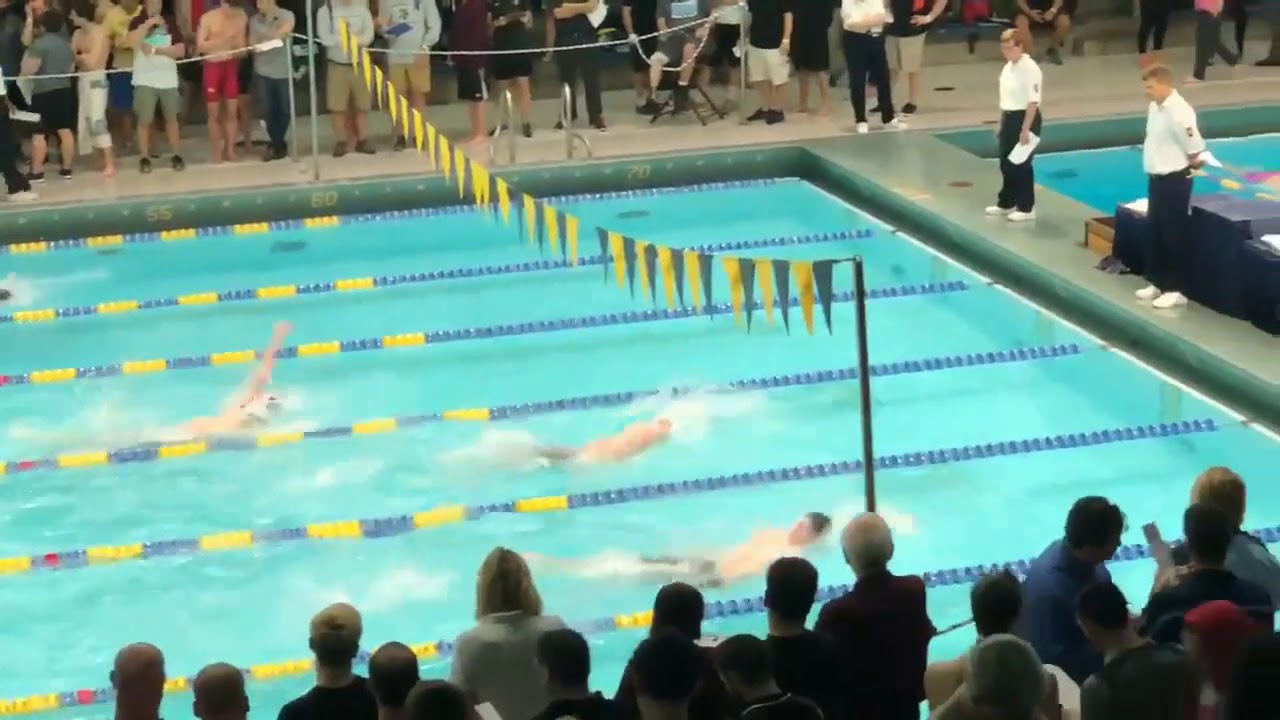 100 Back,2018 PIAA District 1 Championship   Lane 3 from Bottom, white cap