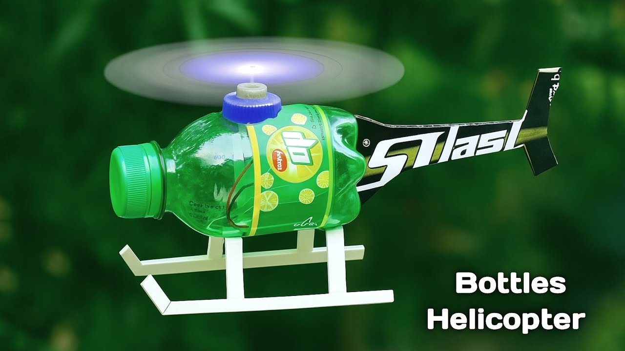 How To Make A Flying Toy Helicopter from Plastic Bottles ! toying video - science exhibition