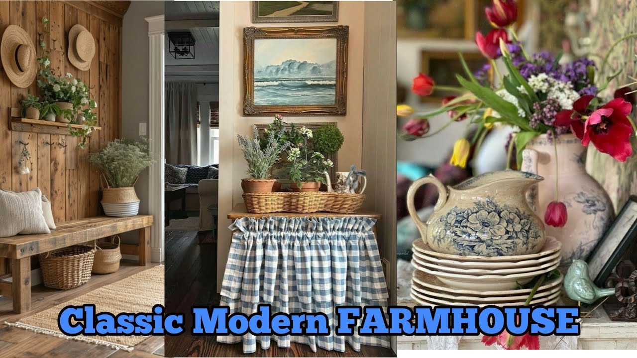 New🦢 CLASSIC MEETS MODERN: Farmhouse Flair Rural Revival Home Decor Ideas & Design Inspiration #home