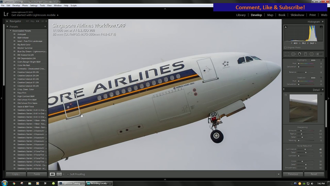 Aviation Photography Workflow - Singapore Airlines A330