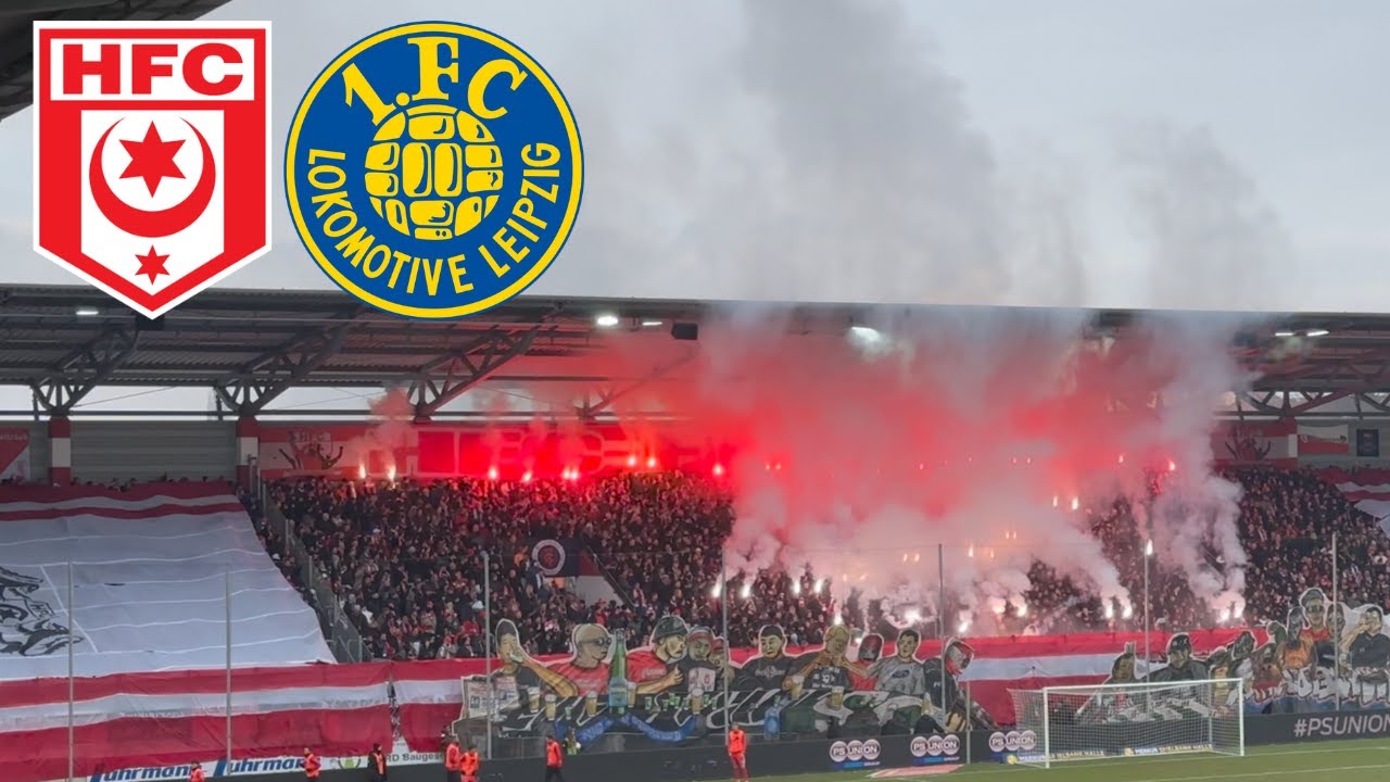 Pyro, Choreos & Stimmung | Hallescher FC vs 1. FC Lok Leipzig 15.02.25