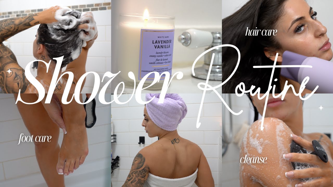 EVERYTHING SHOWER ROUTINE🛁💜 relaxing lavender feminine hygiene, body + hair care, long lasting scent