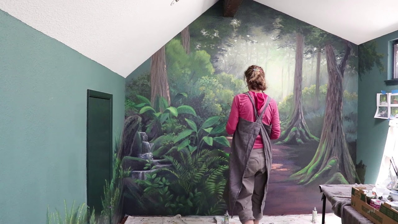 Windy Hill Forest Path Mural Time Lapse