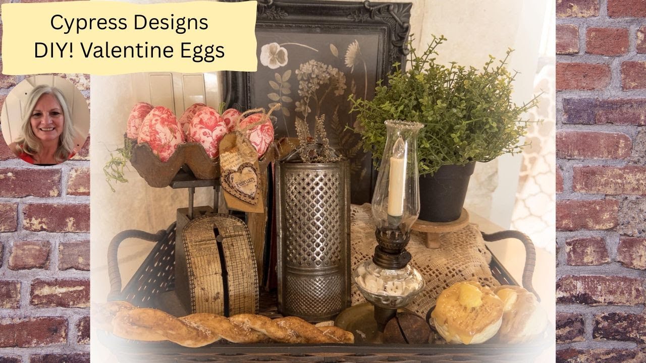 Simple Eggs turned into  Valentine Primitive Decor