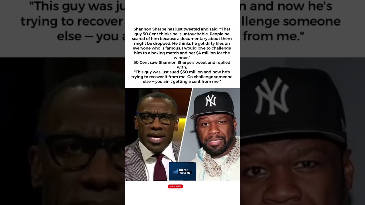 Shannon Sharpe Challenges 50 Cent to $4M Boxing Match 😳#50Cent #ShannonSharpe #CelebrityDrama #fyp