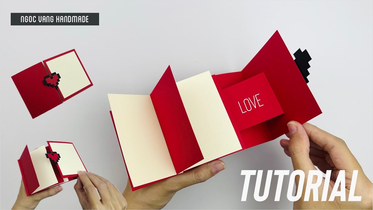 Tutorial DIY Hidden Waterfall Card - NGOC VANG HANDMADE 