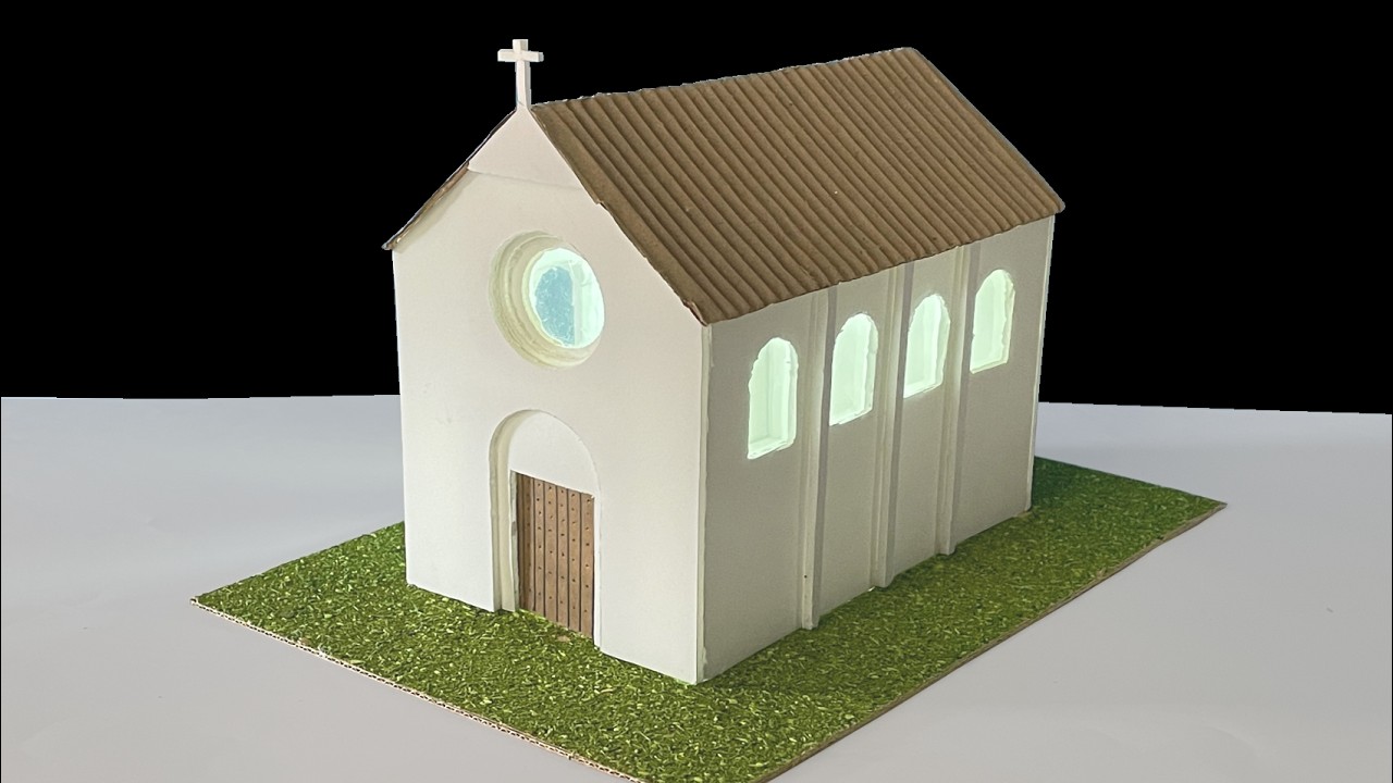 Como hacer una IGLESIA de CARTON con LUZ