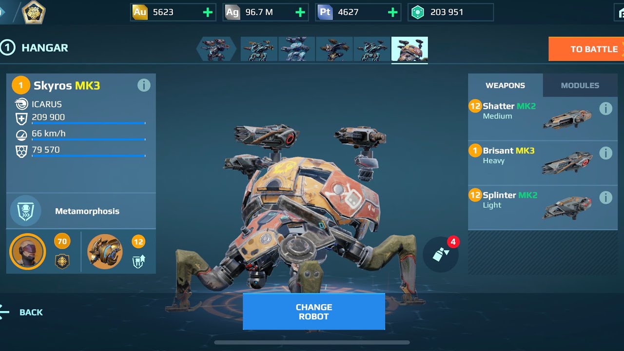 Skyros Brisant Shatter | War Robots Gameplay