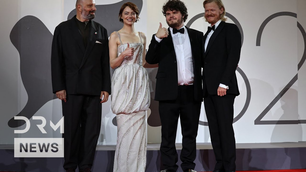 FULL PREMIERE: Emma Stone & Yorgos Lanthimos Shine at Venice Film Festival | Bugonia | AA1G