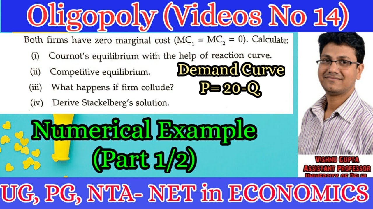 Cournot mode l  stackelberg model Oligopoly  Numerical problems | Upsc economics | Nta net | HLahuja