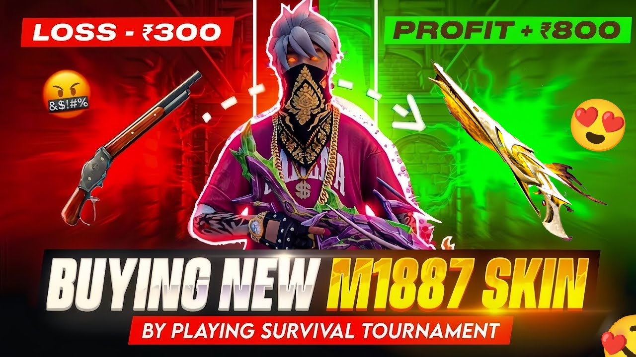 PURCHASING 🔥 NEW M1887 SKIN 🤯 BY PLAYING SOLO SURVIVAL TOURNAMENTS 🤑 | FREE FIRE TOURNAMENT | 