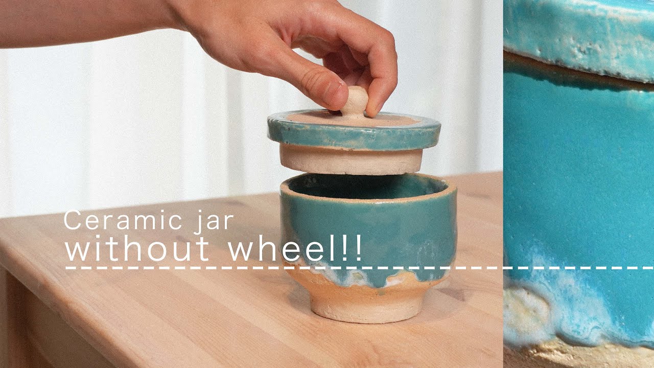 making this Ceramic Jar without pottery wheel with Turquoise Glaze#ceramic #art #glaze #ceramicjars