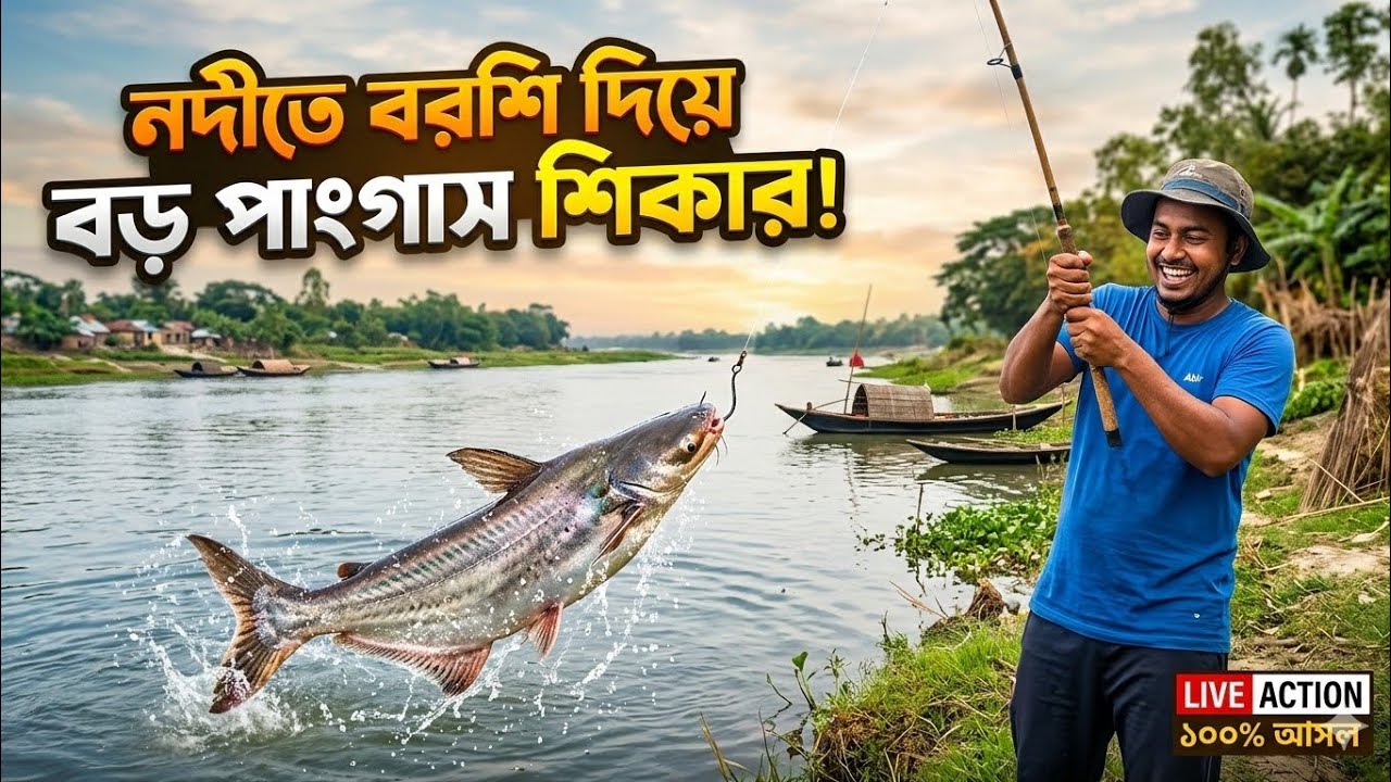 নদীতে বরশি দিয়ে মাছ ধরার সুন্দর কৌশল ✅@BanglaFishHunter #banglafishhunter #viral #viralvideo #fish 