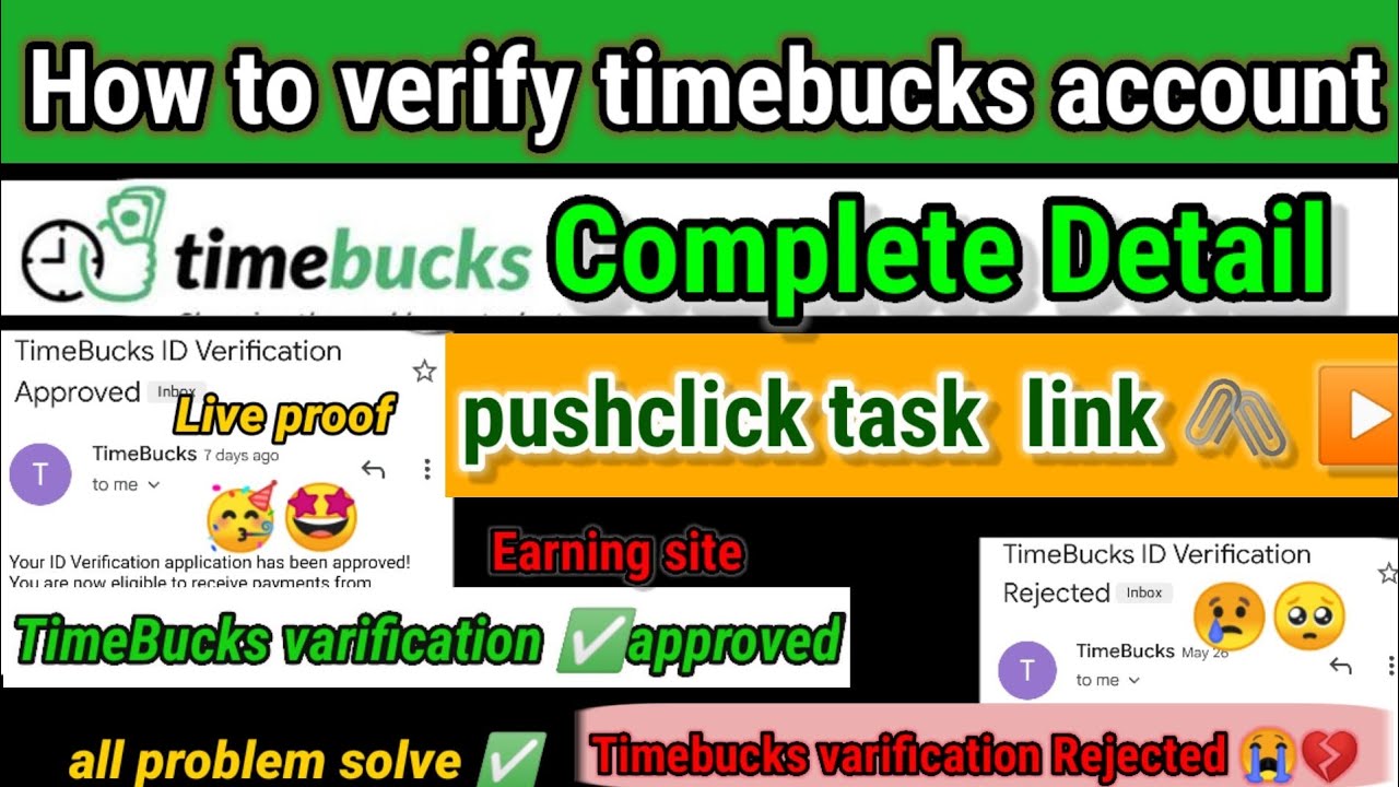 How to verify timebucks account | Timebucks I'd verification | step by step guide  Haniya's tech