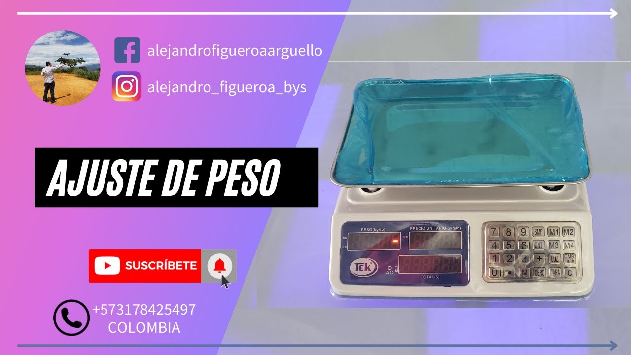 Bascula TEK 30 kg, Ajuste de peso (calibración)