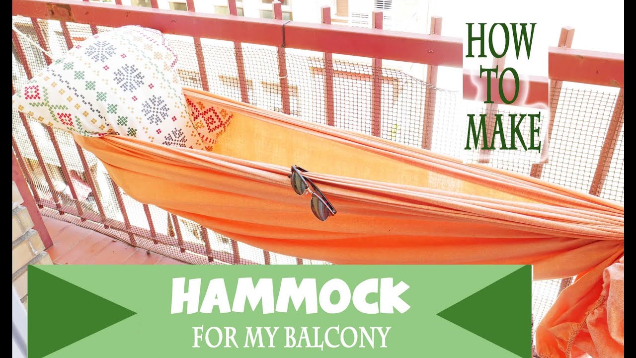 how to make a hammock in 1 min for your balcony, terrace or anywher with 2 basics things.DIY
