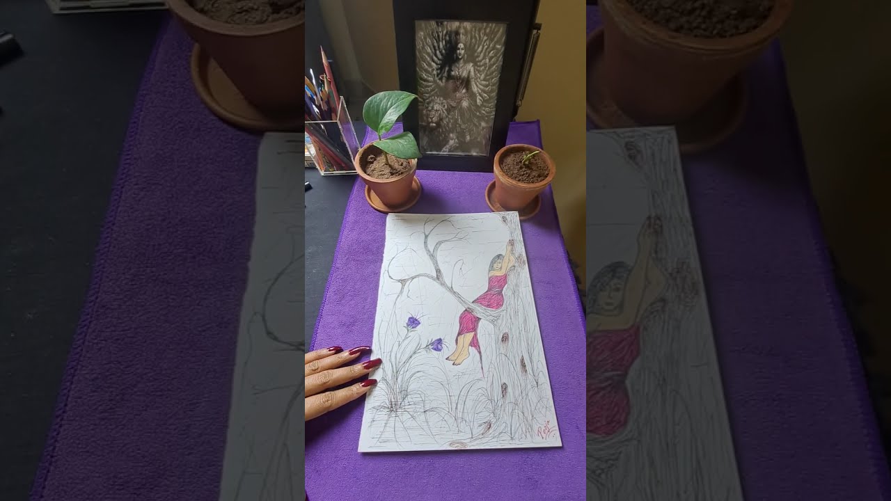 🪻[ Childhood Sweet Memories Climbing Tree Painting, Coloring ]🪻.........