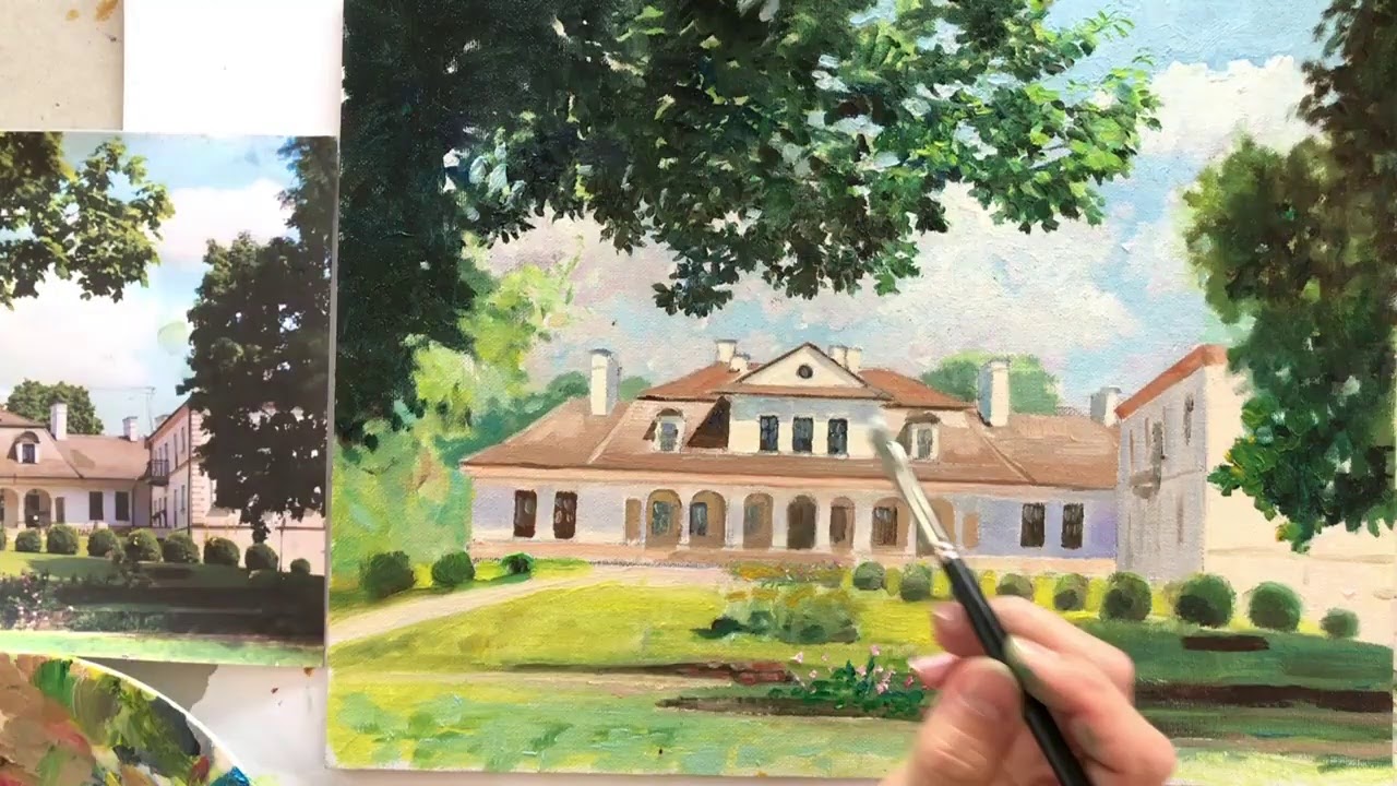 MALUJEMY FARBAMI OLEJNYMI DWÓR W KOMBORNI CZ.3