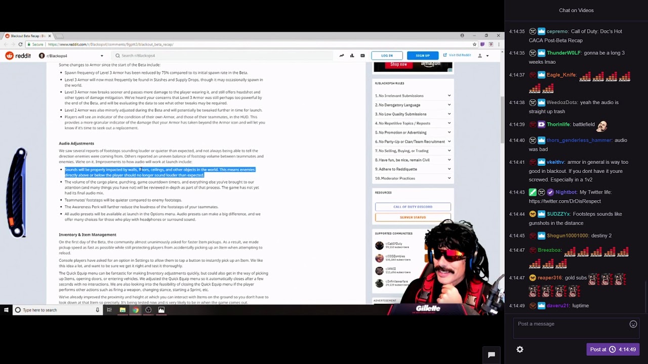 Dr. Disrespect Reacts To The Blackout Beta Recap