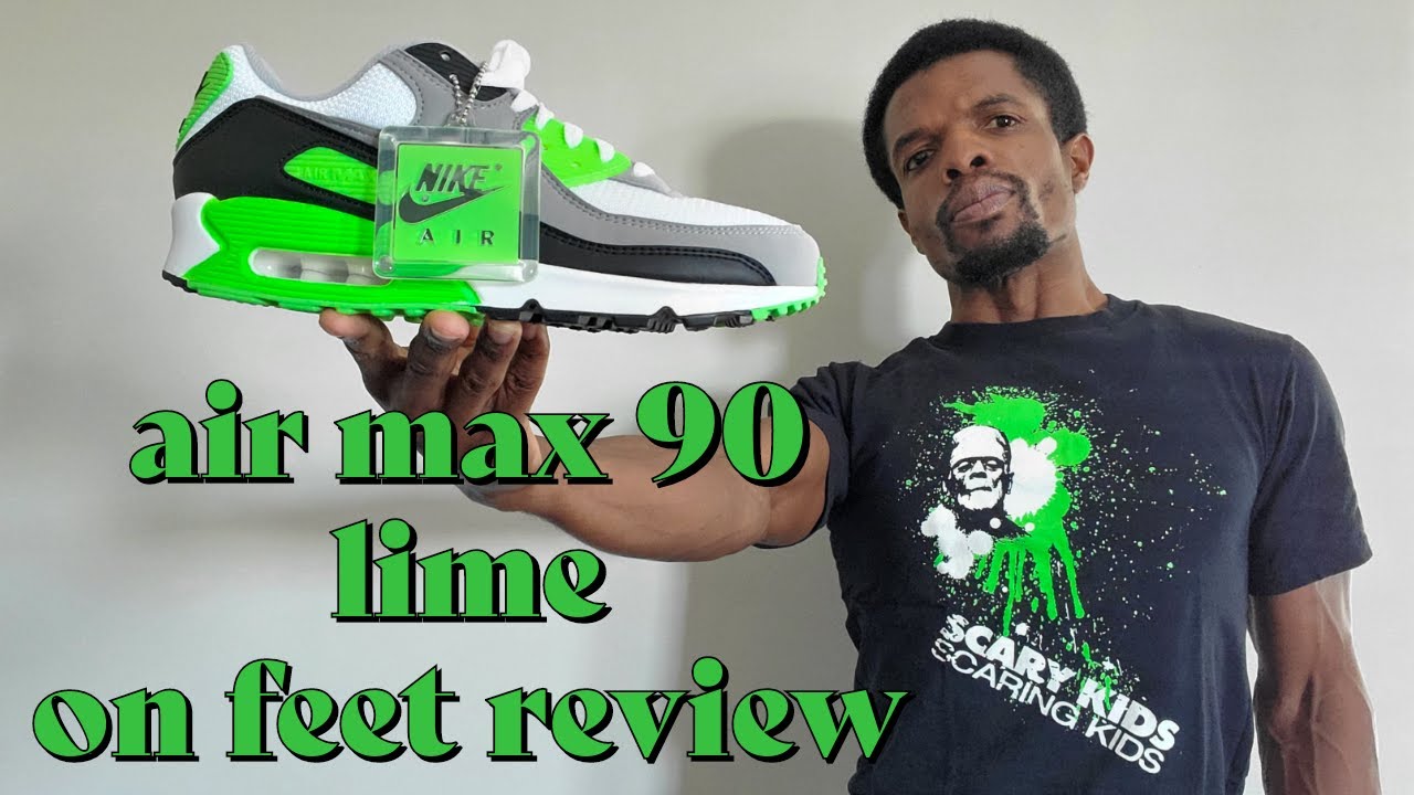 Nike Air Max 90 OG Recrafted Lime Green On Feet Review (CW5458 100)
